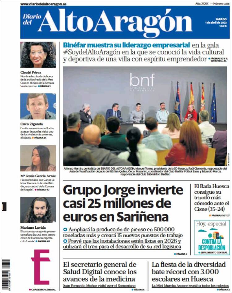 Portada de Diario del AltoAragón (Espa&ntilde;a)