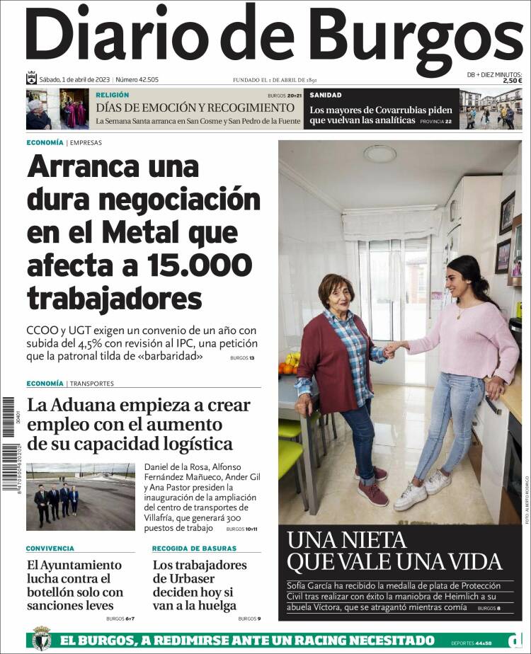 Portada de Diario de Burgos (Espa&ntilde;a)