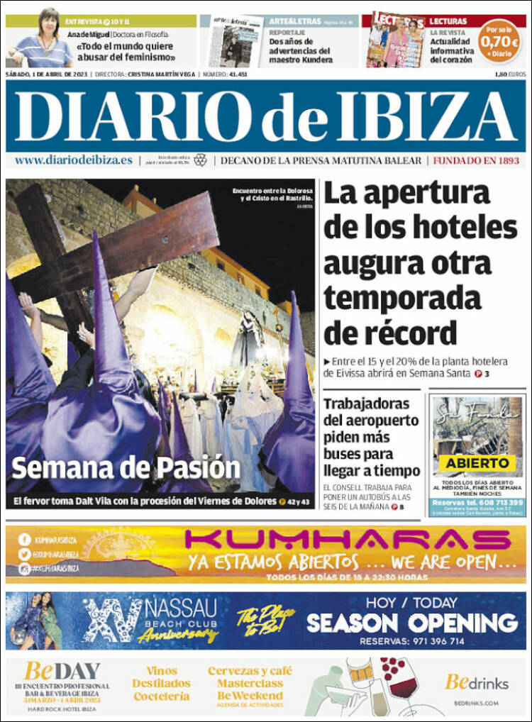 Portada de Diario de Ibiza (Espa&ntilde;a)