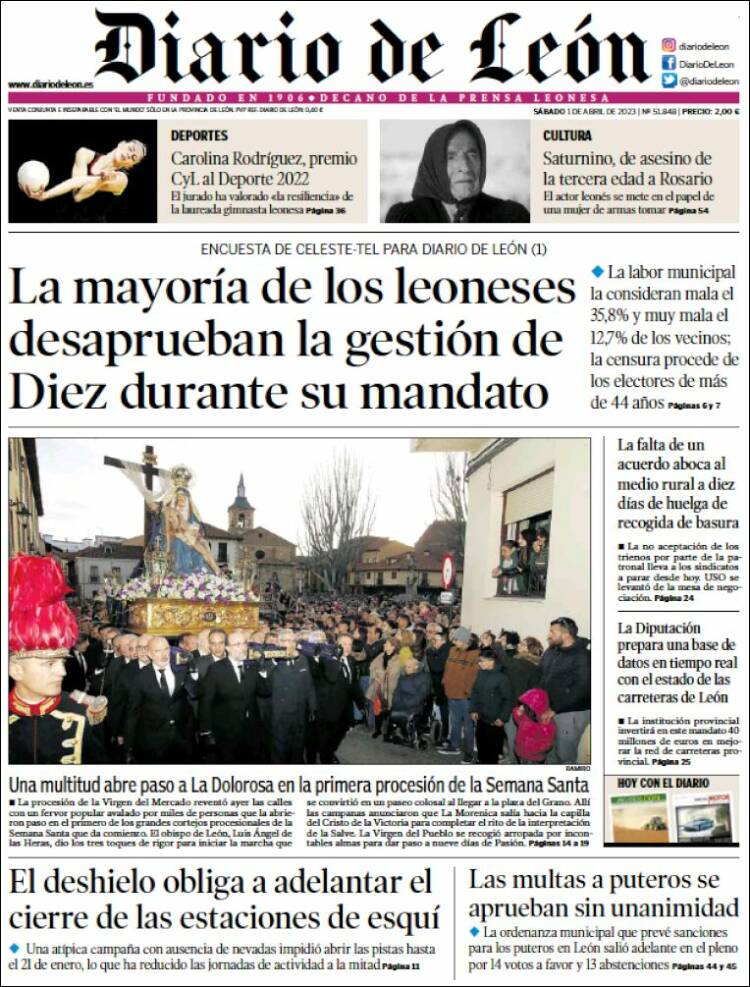 Portada de Diario de León (Espa&ntilde;a)
