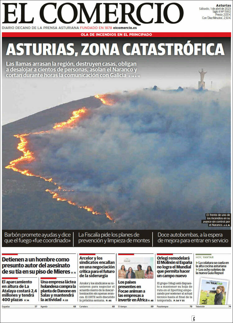 Portada de El Comercio (Espa&ntilde;a)