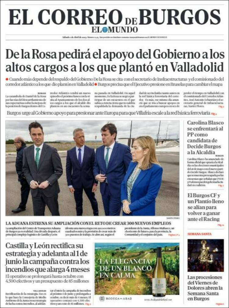 Portada de El Correo de Burgos (Espa&ntilde;a)