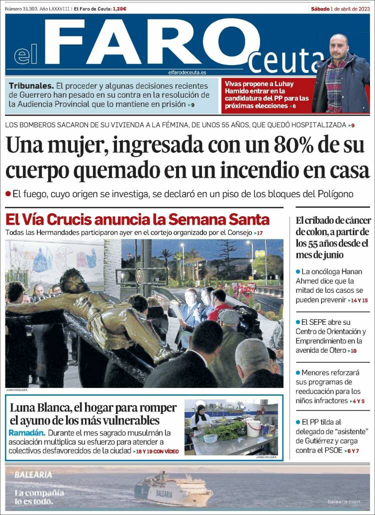 Portada de El Faro de Ceuta (Espa&ntilde;a)