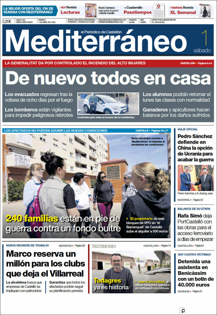 Portada de El Periódico Mediterraneo (Espa&ntilde;a)