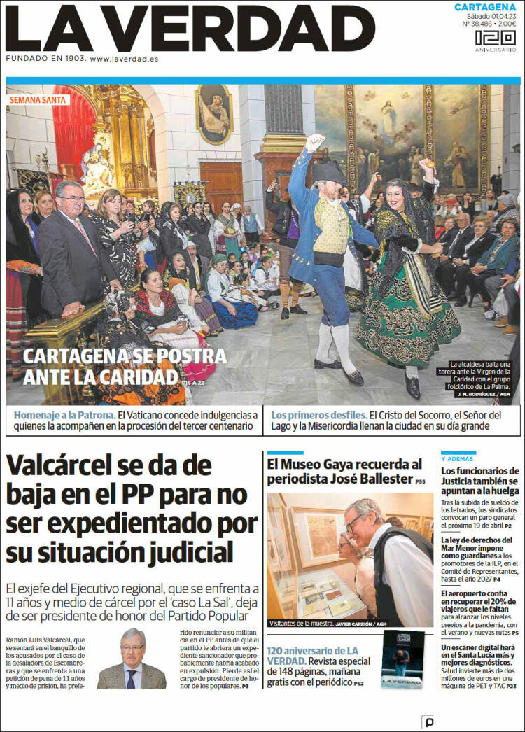 Portada de La Verdad de Cartagena (Espa&ntilde;a)