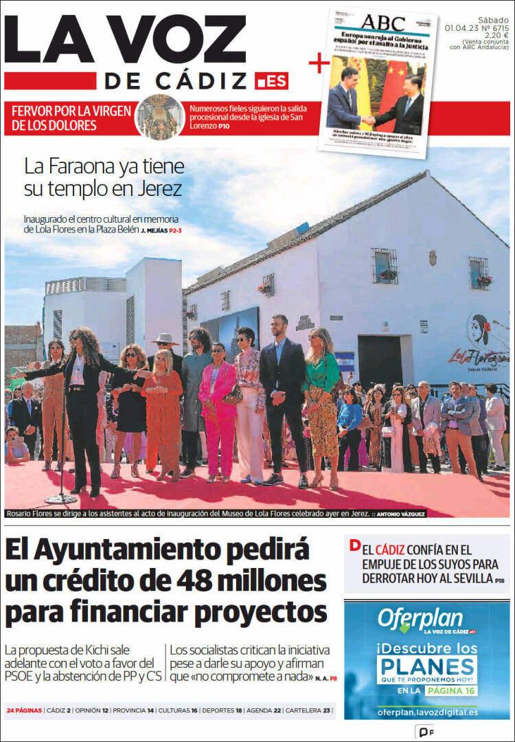 Portada de La Voz de Cádiz (Espa&ntilde;a)