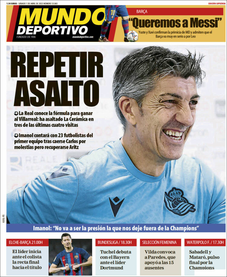 Portada de Mundo Deportivo Gipuzkoa (Espa&ntilde;a)