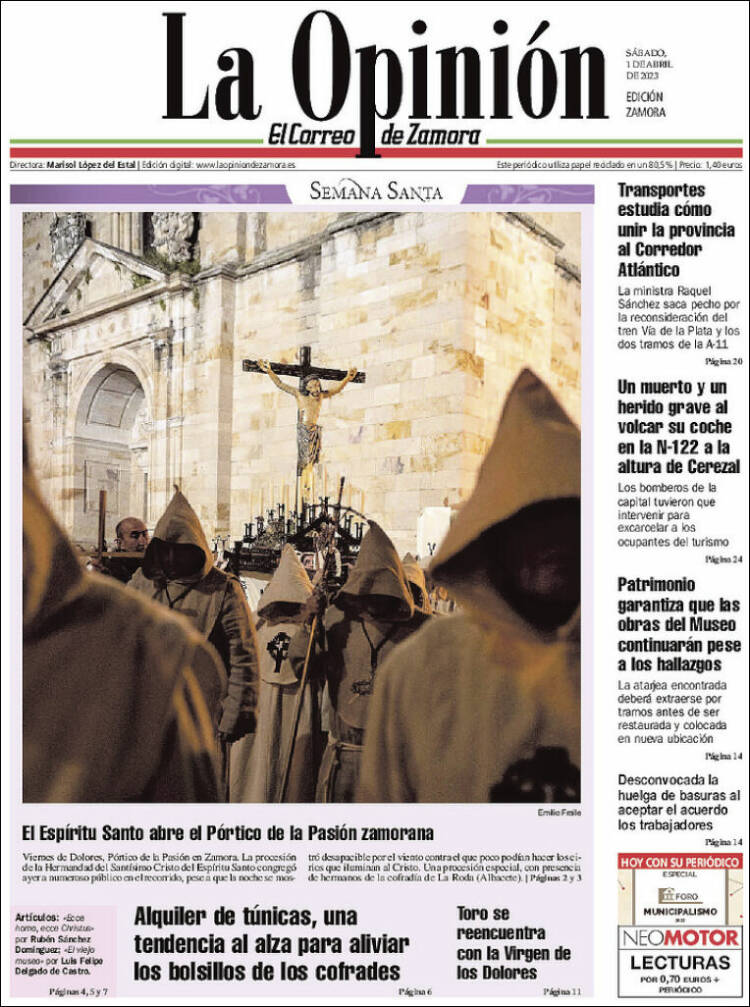 Portada de La Opinión - El Correo de Zamora (Espa&ntilde;a)