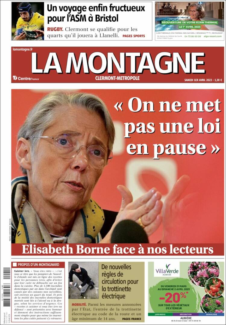 Portada de La Montagne (Francia)