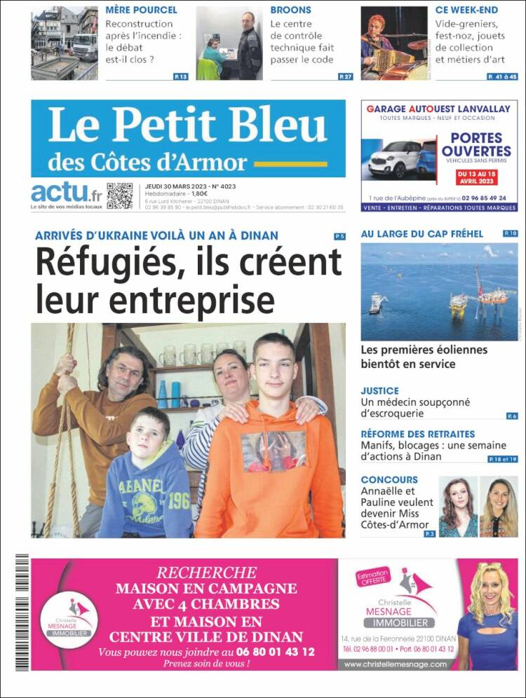 Portada de Le Petit Bleu (Francia)