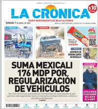 Portada de La Crónica de Baja California (México)