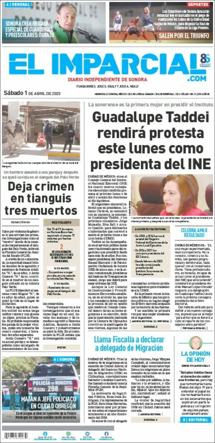 Portada de El Imparcial (México)