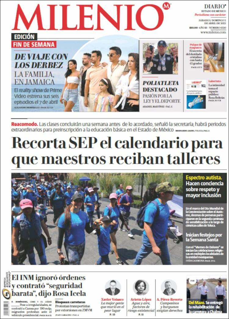 Portada de Milenio - Estado de México (México)