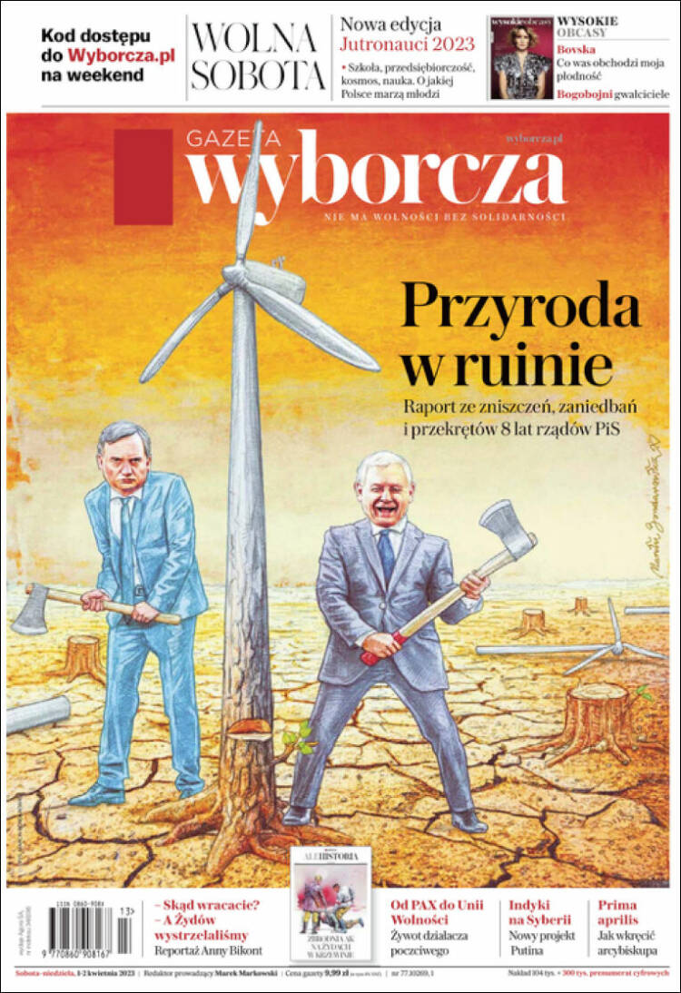 Portada de Gazeta Wyborcza (Polonia)