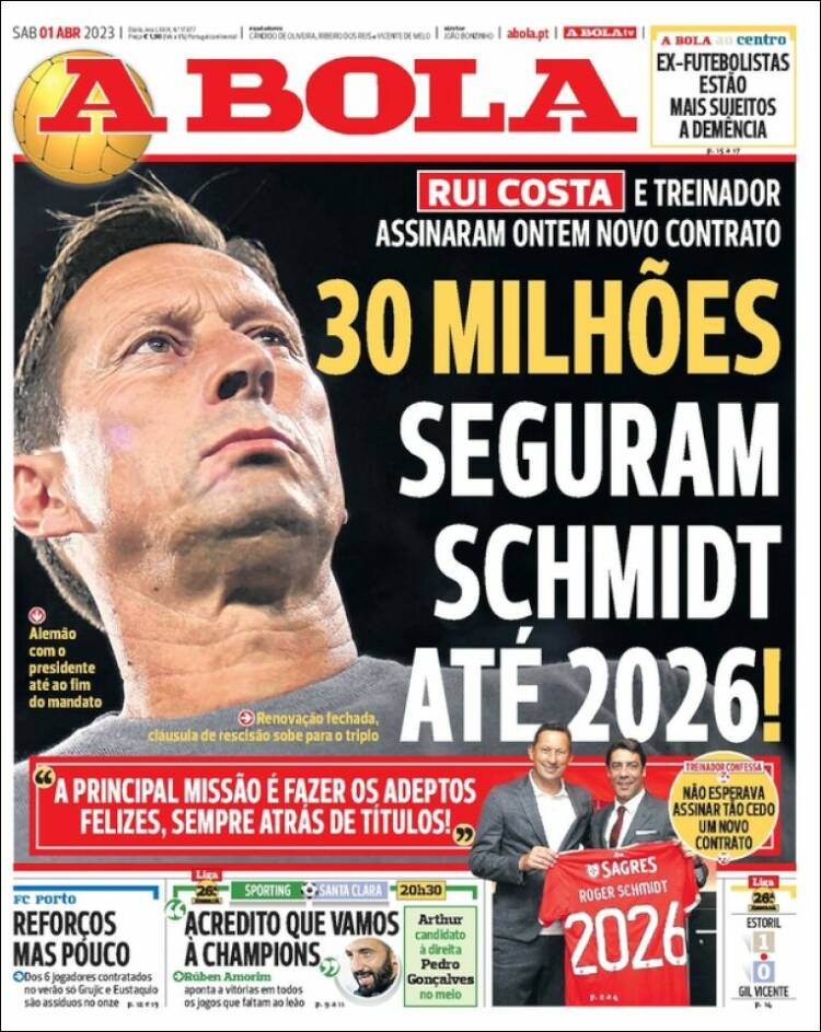 Portada de A Bola (Portugal)