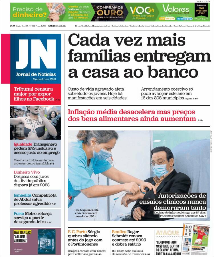 Portada de Jornal de Notícias (Portugal)