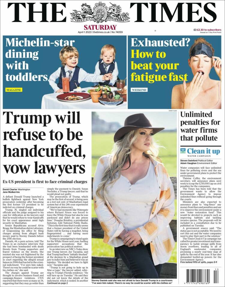 Portada de The Times (Reino Unido)