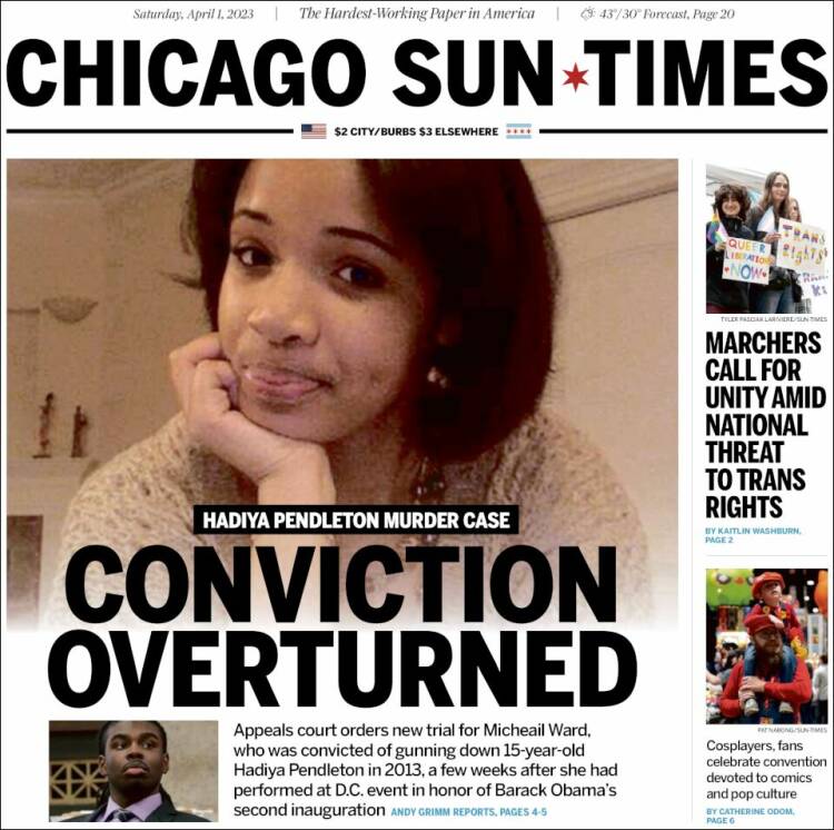 Portada de Chicago Sun-Times (USA)