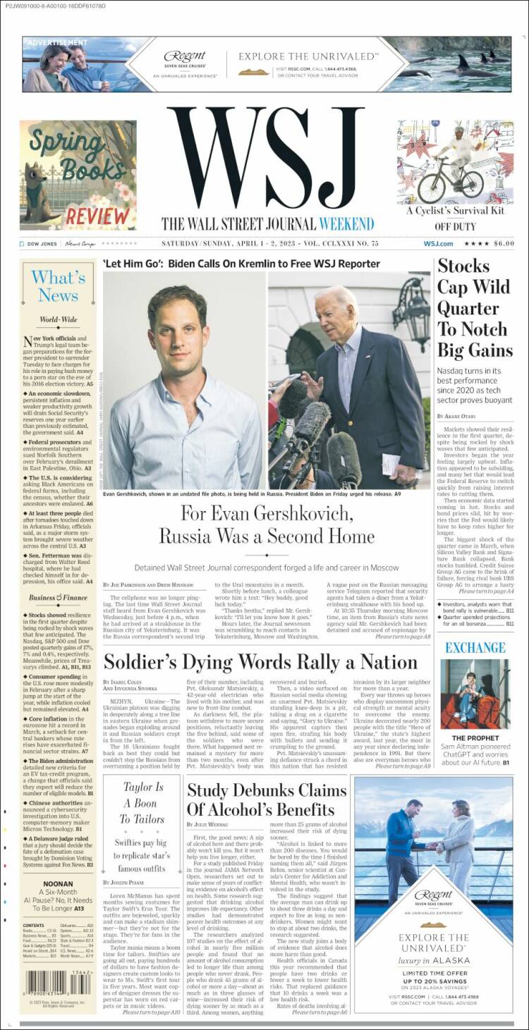 Portada de Wall Street Journal (USA)