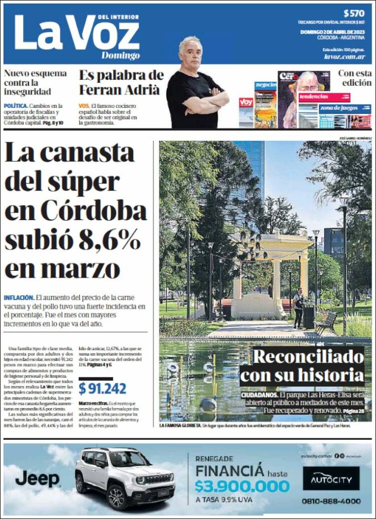 Portada de La Voz del Interior (Argentina)
