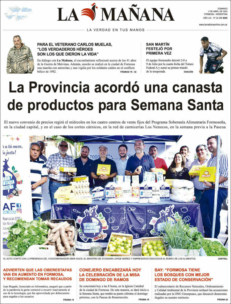 Portada de Diario La Mañana (Argentina)