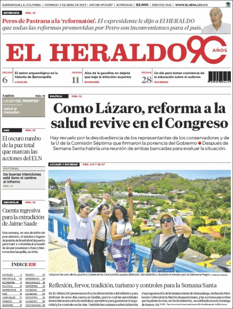 Portada de El Heraldo (Colombia)