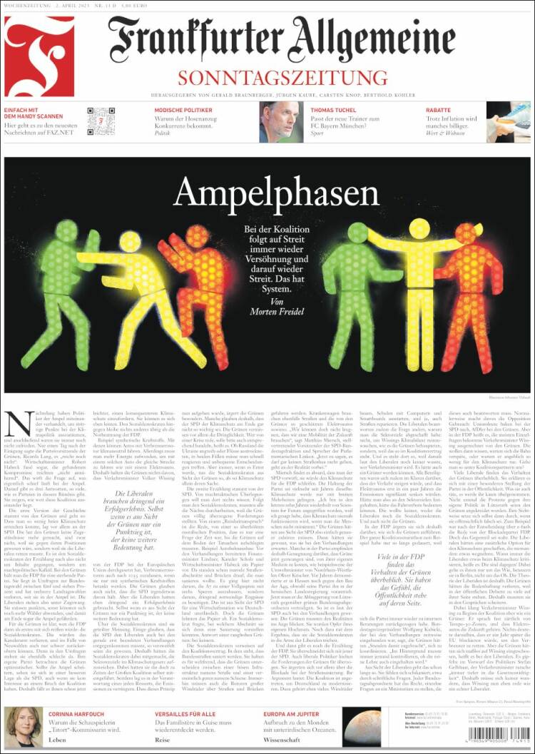 Portada de Frankfurter Allgemeine (Alemania)