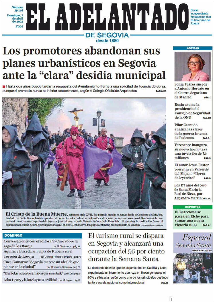 Portada de El Adelantado de Segovia (España)