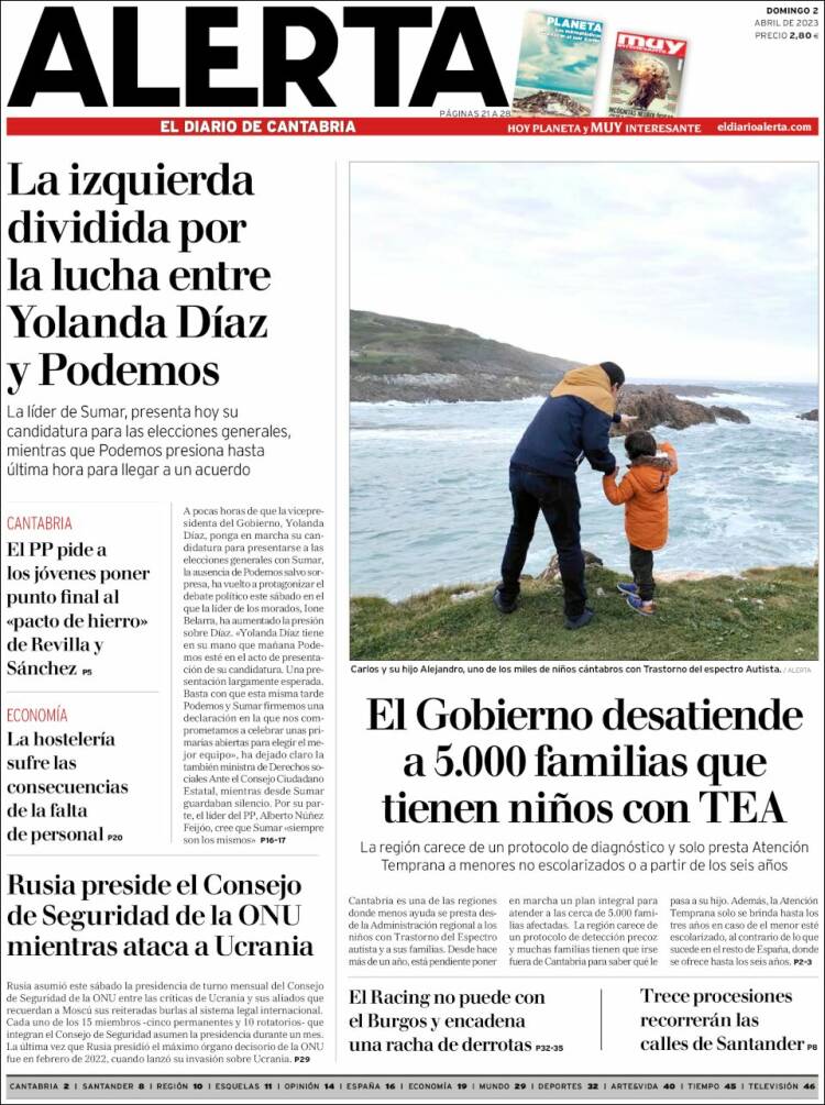 Portada de Alerta - El Diario de Cantabria (España)