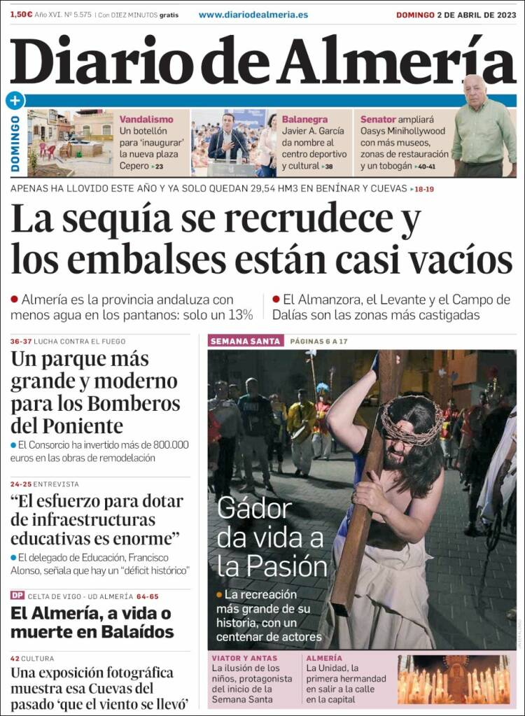 Portada de Diario de Almería (España)