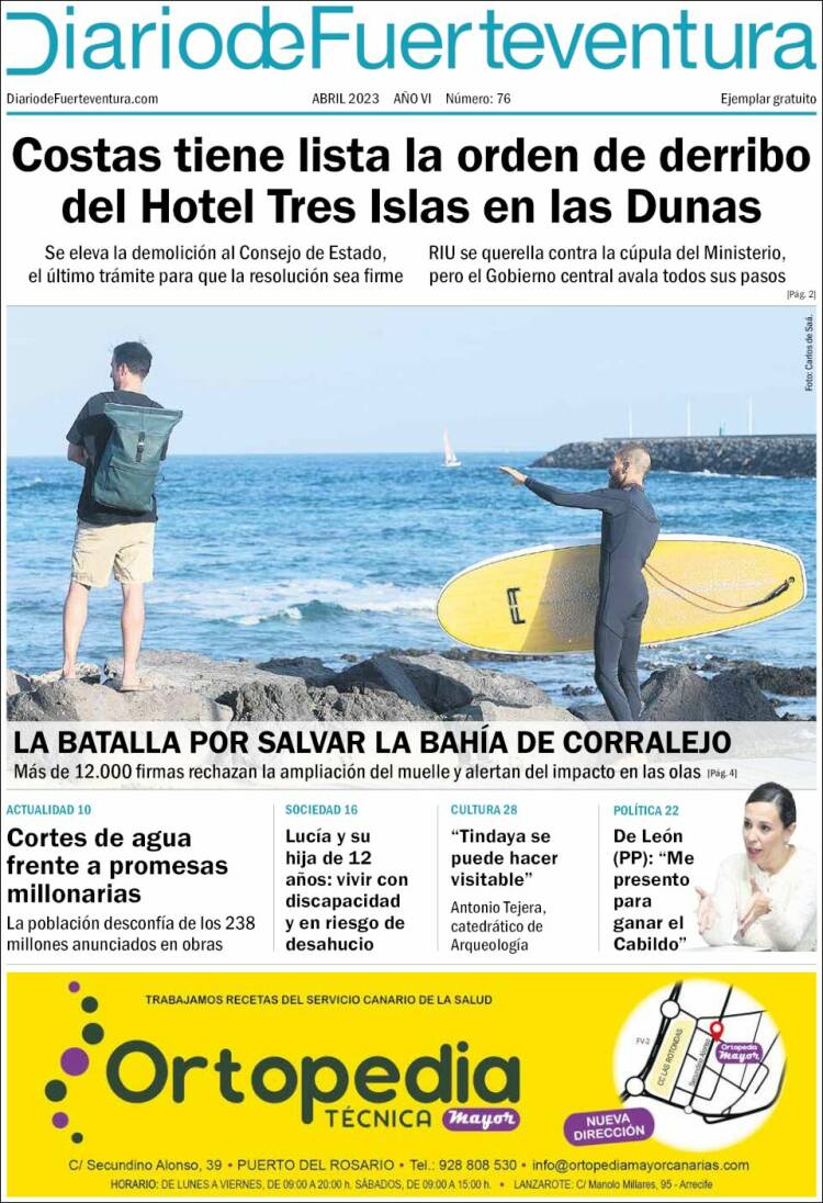 Portada de Diario de Fuerteventura (España)