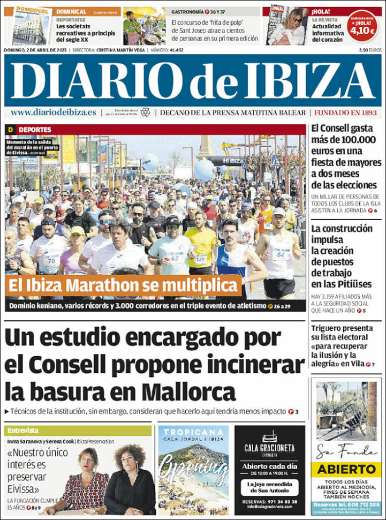 Portada de Diario de Ibiza (España)