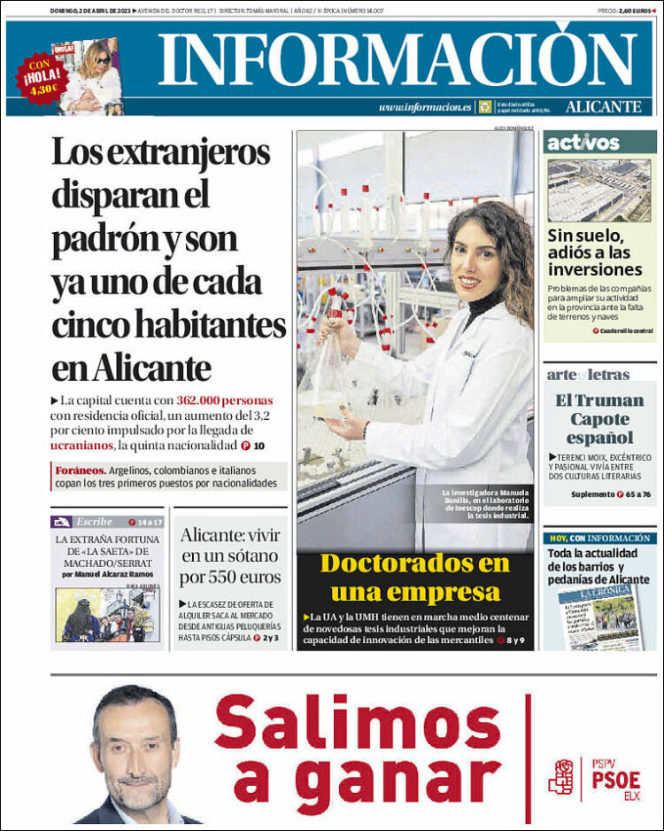 Portada de Diario Información (España)