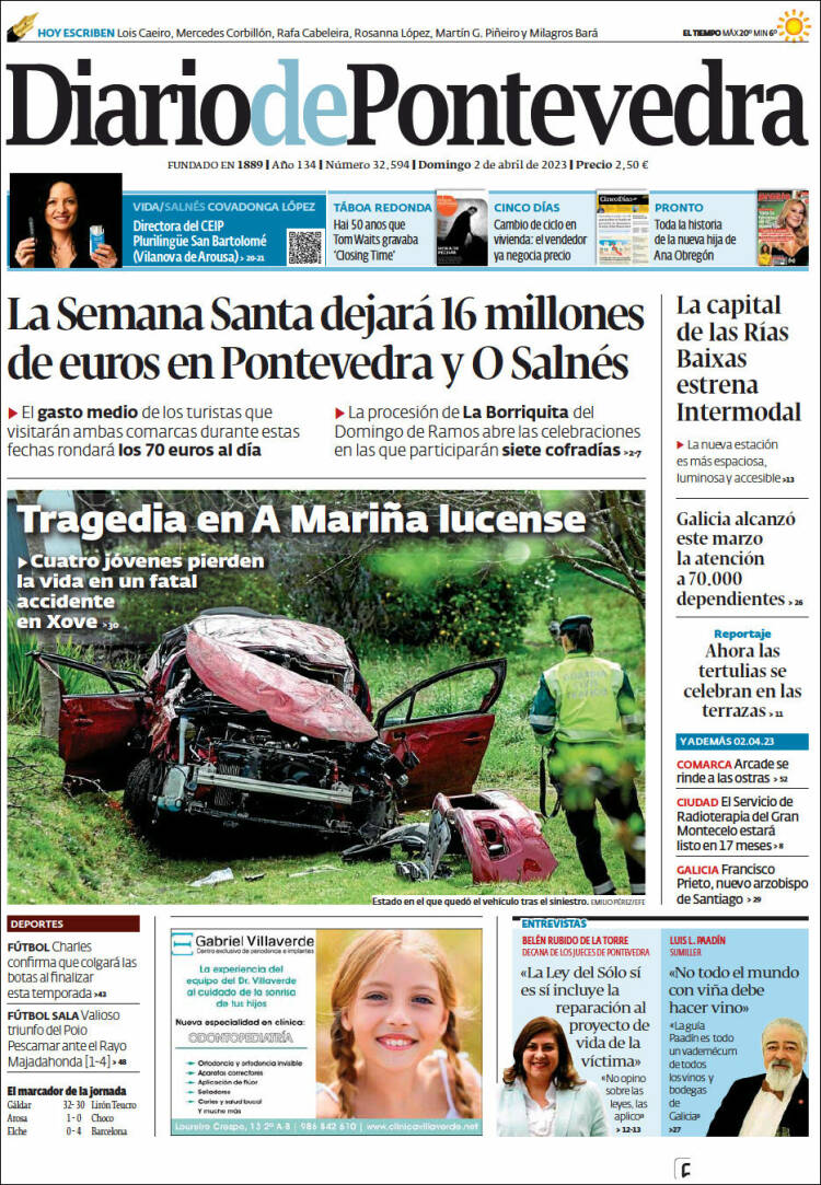 Portada de Diario de Pontevedra (España)