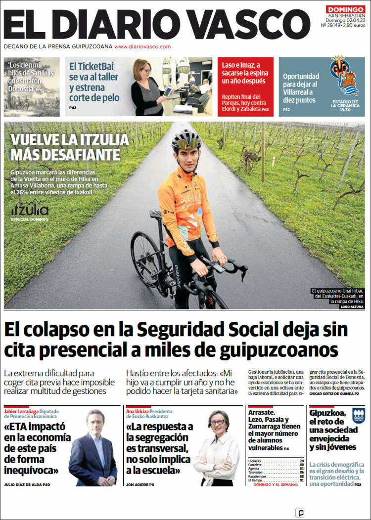 Portada de Diario Vasco (España)