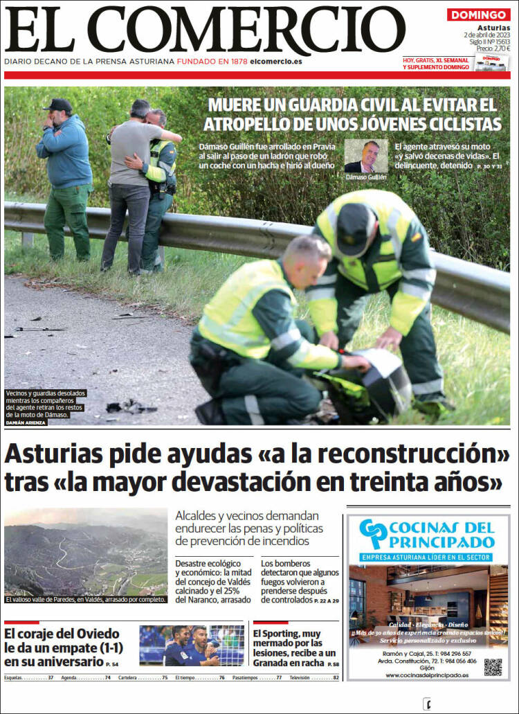 Portada de El Comercio (España)