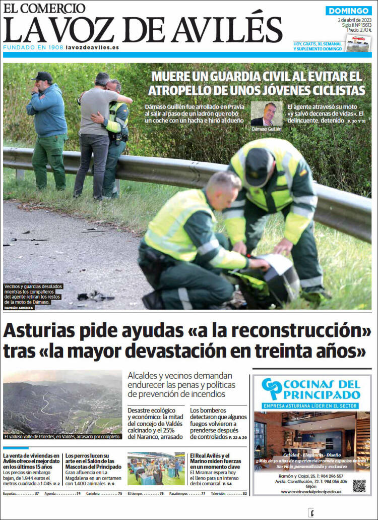 Portada de El Comercio - Avilés (España)