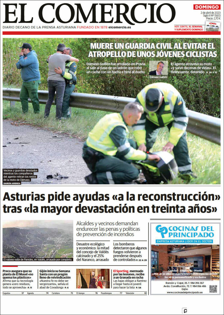 Portada de El Comercio - Gijón (España)