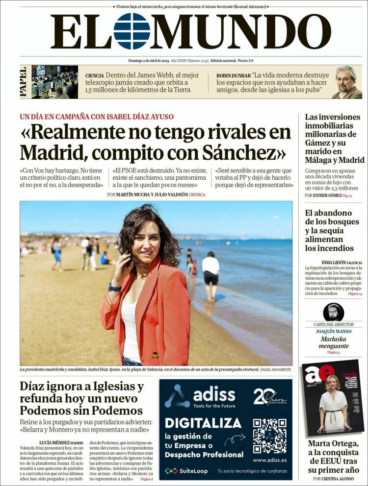 Portada de El Mundo (España)