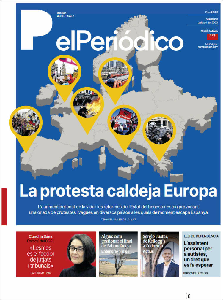 Portada de El Periódico de Catalunya (España)