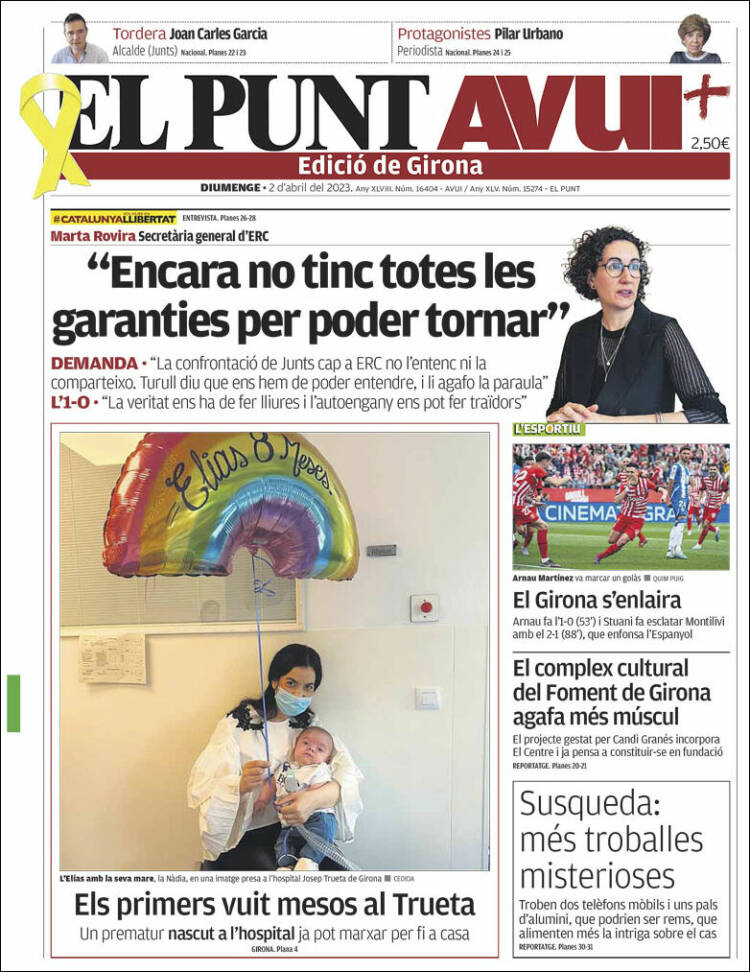 Portada de El Punt Avui - Girona (España)