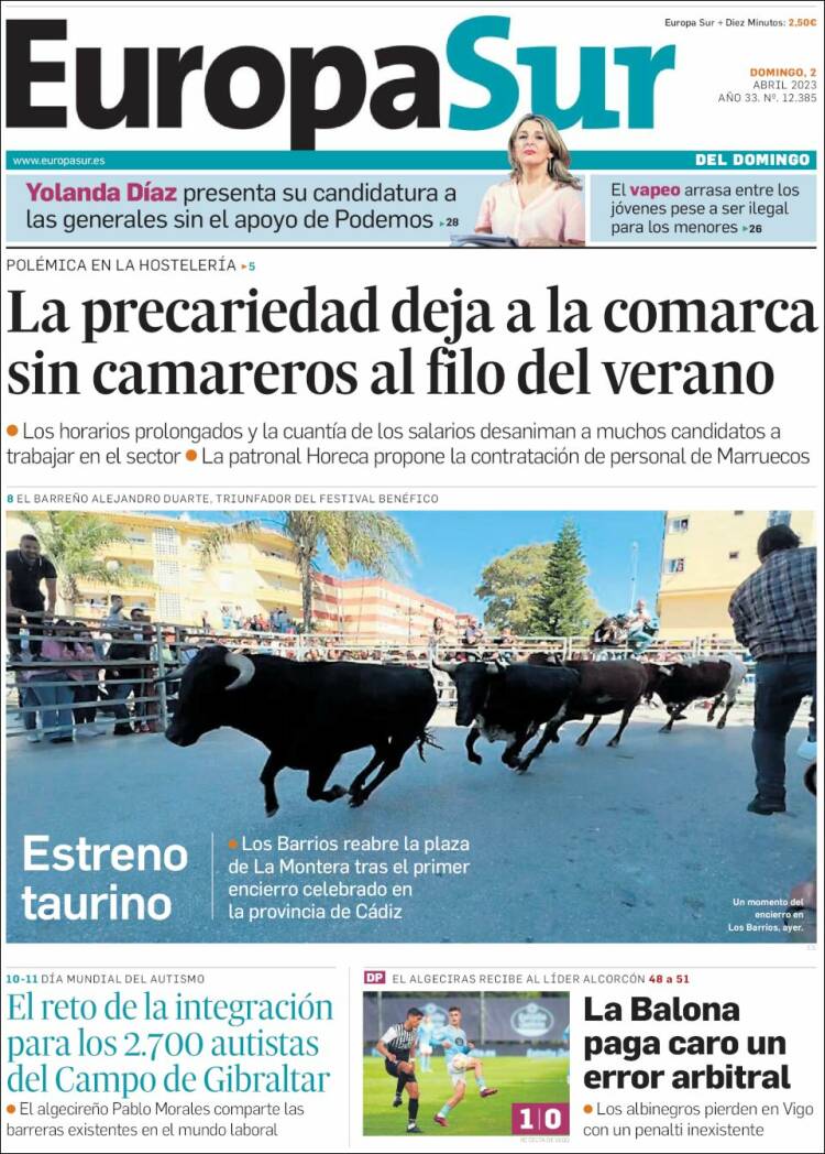 Portada de Europa Sur (España)