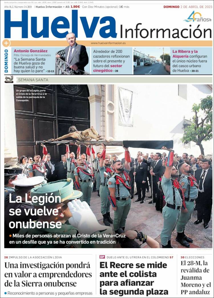 Portada de Huelva Información (España)