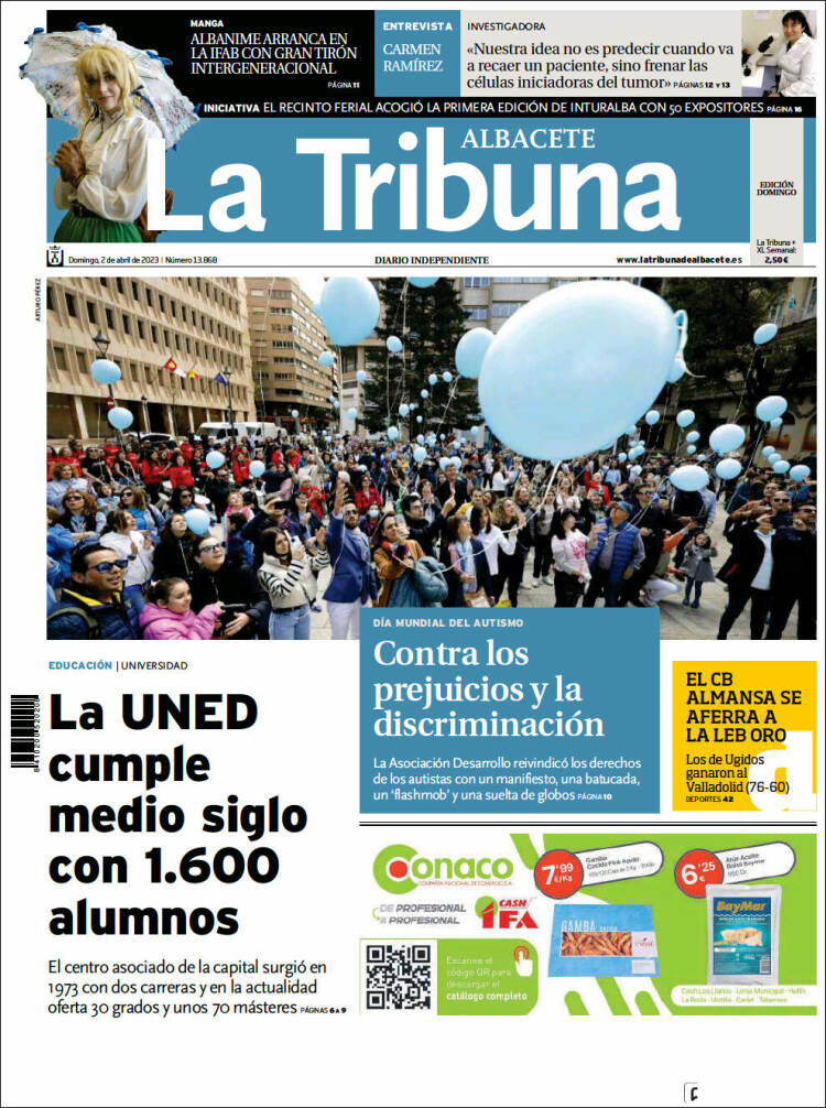 Portada de La Tribuna de Albacete (España)