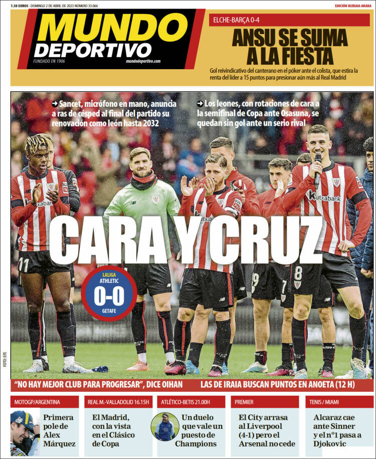 Portada de Mundo Deportivo Bizkaia (España)