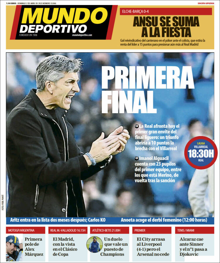 Portada de Mundo Deportivo Gipuzkoa (España)