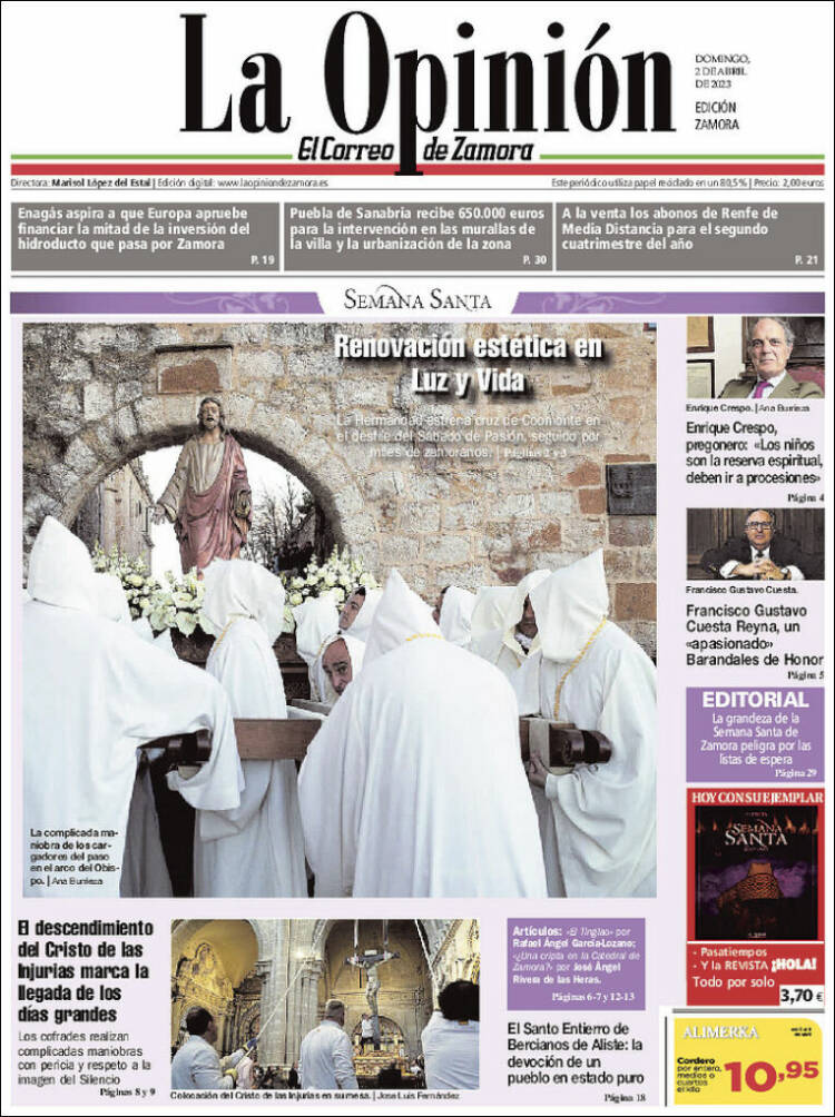 Portada de La Opinión - El Correo de Zamora (España)