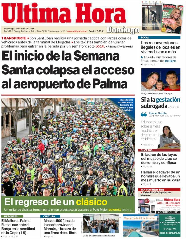 Portada de Última Hora (España)