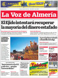 Portada de La Voz de Almería (España)