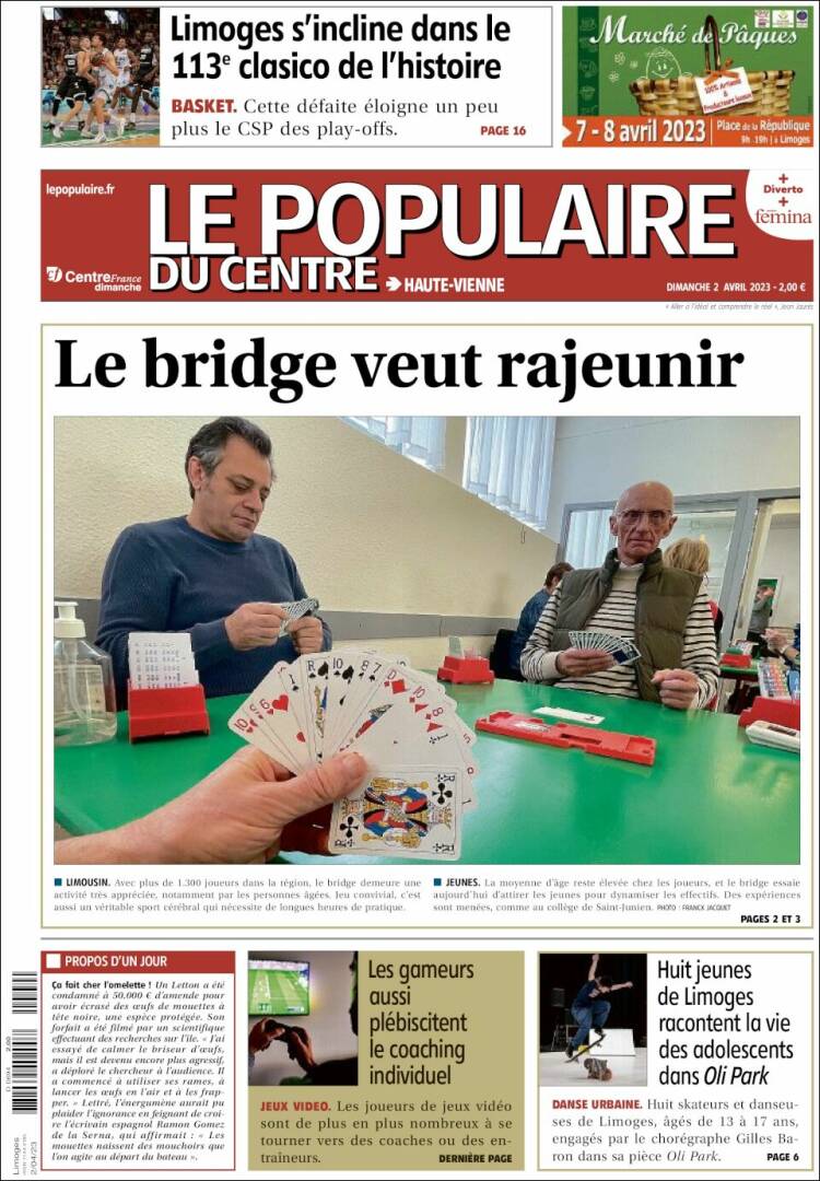 Portada de Le Populaire du Centre (Francia)